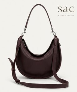 Sac Halfmoon Sling Bag Plum Leather