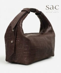 Sac the Box Bag Croco Embossed Brown Leather