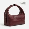 Sac the Box Bag Croco Embossed Maroon Leather